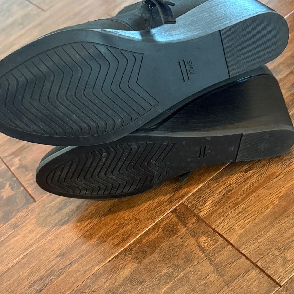 Toms Black Wedge Ankle Boots - Picture 5 of 6